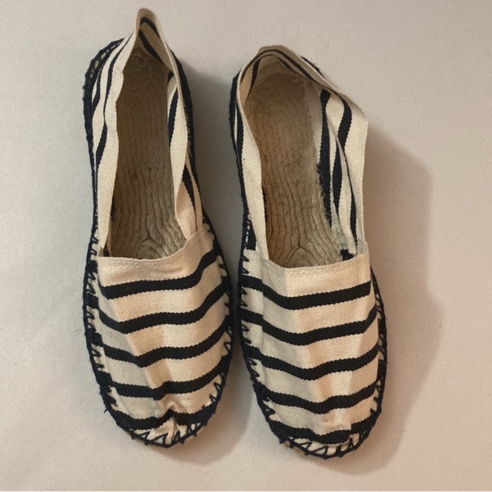 Francine Espadrilles, Women’s Size 9, bontemps Montauk, blue and white stripes - Picture 3 of 5